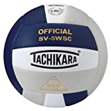 Tachikara Leather Indoor Volleyball, Navy Silver