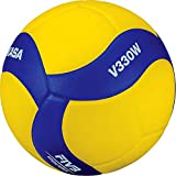 Mikasa V330W, Competition Club Indoor Game Volleyball, Blue/Yellow