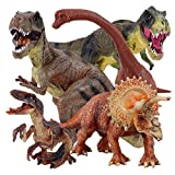 Winsenpro 5PCS Jumbo Dinosaur Set,13” Realistic Looking Dinosaur Toy Set for Party Gift,Boys Girls Children's Birthday Gifts (5PCS Dinosaurs)