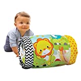 Infantino Jungle Peek & Roll - Encourages Crawling, Inflatable Activity Toy with Bouncing Balls Inside, Fun & Friendly Animal Characters, Helps Gross Motor Skill Development, for Babies 6M+