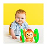 Bright Starts Roll & Glow Monkey Crawling Baby Toy with Lights and Sounds for 6 Months and up