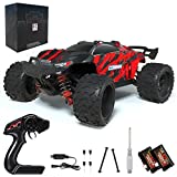 RC MONSTER RC Cars for Adults Hobby Grade 1:18 Scale RC Car, 4WD High Speed 60 Kmh All Terrains Off Road Remote Control Truck with 2 Rechargeable Batteries for Boys Kids, Matte Black