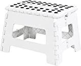 Utopia Home Foldable Step Stool for Kids - 11 Inches Wide and 8 Inches Tall - Holds Up to 300 lbs - Lightweight Plastic Folding Step Stool for Kids, Kitchen, Bathroom & Living Room (White, 1)
