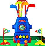 Toyvelt Toddler Golf Set - Kids Golf Clubs with 6 Balls, 4 Golf Sticks, 2 Practice Holes and a Putting Mat - Promotes Physical & Mental Development - Toys for 2 3 4 5 Year Old Boys
