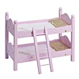 Olivia's Little World Twinkle Stars Princess 18' Doll Double Bunk Bed - Stackable Wooden Bunk Bed and Bedding Fits American Girl, Our Generation