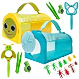 ESSENSON Bug Catcher Kit, Outdoor Toy Gift for 3 4 5 6 7 8+ Year Old Boys Girls Kids, 2 Pcs Critter Cage Butterfly, Outdoor Explorer Kit with Whistles for Backyard Exploration