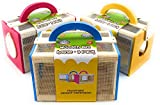 Matty's Toy Stop Wooden Bug House Insect Critter Cages with Handles in Blue, Red & Yellow (3 Pack)