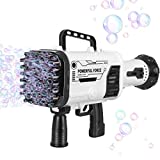 Bubble Gun for Kids with Bubble Solution,60 Hole Bubble Machine with Rich Bubbles, Automatic Bubble Maker for Parties Wedding ,Summer Indoor Outdoor Toy Gifts for Boys Girls Age 3 4 5 6 7 8+
