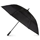 totes Automatic Open Extra Large Vented Canopy Golf Stick Umbrella, Black