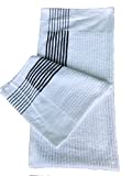 E9 Golf Caddy Towel - Large 22' x 44' Caddie Style Golf Towel Design - Play What The Tour Players Play. Simple, Clean Design - White and Black Color Options Available (White - Black Stripes)