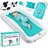 BABYSEATER Toddler Air Mattress with Sides Includes Air Pump, Pillow, Travel Bag, and Repair Kit - Toddler and Kids Travel Bed Air Mattress with Extra Tall Safety Bumpers