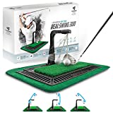 WINNER SPIRIT Real Swing 300 Golf Swing Training Aid, True Impact, The Path to Confirm, Height Adjustable, Sturdy Construction, Portable Golf Swing Groover Hitting Trainer Practice Mat (All Set)