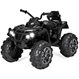 Best Choice Products 12V Kids Ride-On Electric ATV, 4-Wheeler Quad Car Toy w/ Bluetooth Audio, 3.7mph Max Speed, Treaded Tires, LED Headlights, Radio - Black