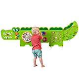 LEARNING ADVANTAGE Crocodile Activity Wall Panels - Ages 18m+ - Montessori Sensory Wall Toy - 8 Activities - Busy Board - Toddler Room Decor