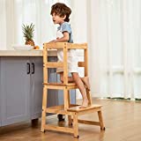 Kitchen Step Stool for Toddlers,Kids Montessori Learning Stool,Baby Standing Tower for Counter,Children Standing Helper (Natural)