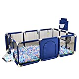 Gaorui Large Kids Baby Ball Pit - Portable Indoor Outdoor Baby Playpen Toddlers Children Safety Play Yard Fun Activities Popular Toys (Not Includes Balls) (Blue)