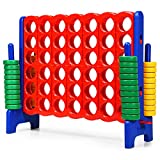 ARLIME Giant 4 in a Row Connect Game, 47'' Jumbo 4-to-Score Toy Set W/ Quick-Release Lever, Build-in Ring, Jumbo Sized for Kids & Adults, Oversized Floor Activity for Indoor & Outdoor Play