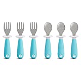 Munchkin 6 Count Raise Toddler Forks and Spoons, Blue, 12+