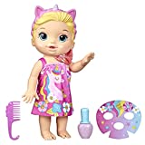 Baby Alive Glam Spa Baby Doll, Unicorn, Makeup Toy for Kids 3 and Up, Color Reveal Mani-Pedi and Makeup, 12.8-Inch Waterplay Doll, Blonde Hair