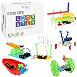 6 Set STEM Kit,DC Motors Electronic Assembly Robotic Science Kits, Mini Electric Plotter,Ball Emitter,Reptile Robot, Boat,Balance Car,Circuit Building DIY Science Experiments Projects for Kids