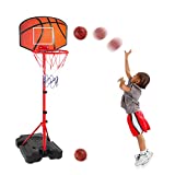 Kids Basketball Hoop for 1 2 3 4 5 6 Year Old Stand Adjustable Height 3.5ft-5.5ft Toddler Boy Basketball Hoop Indoor Outdoor Mini Basketball Hoops Goal Ball Games Toys for Girl Boy Age 1-3 2-4 3-5