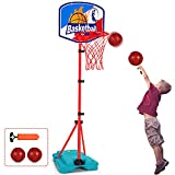 Basketball Hoop for Kids Toddler Toys Portable Adjustable Height 2.9FT-6.2FT with 2 Balls Mini Basketball Hoops Indoor Goals Youth Outdoor Gifts Boy Girl Age 1 2 3 4 5 6 7 8 Year Old Backyard Game