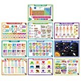 Fat Zebra Designs Educational Placemats - Set of 10 Learning Placemats - Easy Clean, Durable & Reusable Kids Table Mats - 12x17 Inches
