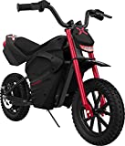 Hover-1 TRAK Electric Dirt Bike | 9MPH Top Speed, 9 Mile Range, 4HR Quick Charge,12' Air-Filled Tires, 120LB Max Weight, 2.25ft Tall, UL Certified & Tested - Safe for Kids & Teens, Red