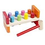 Axiba First Pounding Bench Peg Wooden Toy with Mallet Early Educational Games for Toddlers Kids (Pounding Toy)