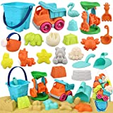 Balnore Beach Toys, Sand Toys for Kids Snow Toys 23 Piece Sand Toys Set for Kids with Castle Building Kit, Animals Castle Molds Beach Shovel Rake Other Tools Kit