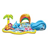 BANZAI Splish Splash Water Park JR, Length: 90 in, Width: 52 in, Height: 24 in, Junior Inflatable Outdoor Backyard Water Splash Toy
