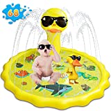 Baby Pool,Kiddie Pool Sprinkler for Kids Splash Pad with Basketball Hoop Summer Toddler Outdoor Toys,68' Sprinkler Pool for Baby Infant Kiddie Toddler Age 3-12 (Yellow Duck)