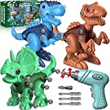 Laradola Dinosaur Toys for 3 4 5 6 7 8 Year Old Boys, Take Apart Dinosaur Toys for Kids 3-5 5-7 STEM Construction Building Kids Toys with Electric Drill, Dinosaur Toy Party Birthday Gifts Boys Girls