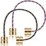 2 Pieces Fidget Beads with 8 Pieces Replacement Ropes Hand Machined Greek Worry Beads Finger Sport for Party Games Favor for Kids Adults, Copper Size 0.5 x 0.5 Inch