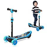 iSinwheel Electric Scooter for Kids Ages 3-12,3-Wheel Kids Electric Scooter for Boys/Girls, Electric Kick Scooter for Kids with Long Battery Life, Flashing LED Wheels, 3 Adjustable Height (Blue)