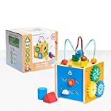 Early Learning Centre Mini Wooden Activity Cube, Fine Motor Skills, Hand Eye Coordination, Problem Solving, Toys for Ages 18-36 Months, Amazon Exclusive, by Just Play