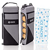 Freedom Pursuits Golf Cooler Bag Plus 2 Ice Packs - Keeps Drinks Cold for Hours - Holds 6 Beer Cans or 2 Wine Bottles - Fits Discreetly in Golf Bags - Insulated Beer Sleeve and Cooler