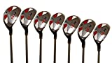 Majek Men's Golf All Hybrid Complete Full Set, which Includes: #4, 5, 6, 7, 8, 9, PW Senior Flex Right Handed New Utility “A” Flex Club