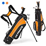 Tangkula Junior Complete Golf Club Set for Children Ages 11 and Up, Right Hand, Includes 3# Fairway Wood, 7# & 9# Irons, Putter, Head Cover, Golf Stand Bag, Perfect for Children, Kids, Boys & Girls