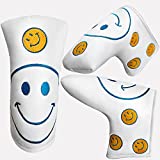 YAMATO Golf Putter Cover Blade Golf Headcover for Putter Club Head Covers Golf Club Protector Funny Smile Face-1 Pack