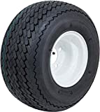 GTW (1) Golf Cart Tire Wheel Assembly 8' Topspin Sawtooth with White Steel