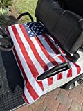 Standard Golf Cart Seat Cover | American Flag Pattern | Portable | Lightweight Golf Blanket | All Weather Comfortable Cushion | USA | Sports | Golf Accessories | Club Car | EZGO