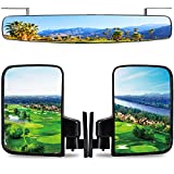 Roykaw Golf Cart Rear View Mirror & Folding Side Mirror for EZGO/Club Car/Yamaha