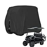 KISEER 4 Passenger 400D Waterproof Golf Cart Cover fits EZ GO Club Car Yamaha, Sunproof Dustproof (Black)