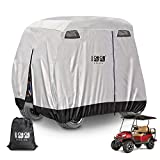 10L0L Newest 4 Passenger Waterproof Golf Cart Cover Storage Cover Roof 80' L Fits EZGO Club Car and Yamaha Universal Fits EZGO Club Car Yamaha,Sunproof Dustproof and Durable