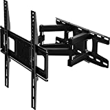 C-MOUNTS Full Motion TV Wall Mount Bracket with Articulating Dual Arm Swivel and Tilt fit 26 to 55 Inch Flat Screen TVs,Max VESA 400X400 and 110lbs,Fits up to 16' Studs