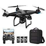 Holy Stone HS120D GPS Drone with Camera for Adults 2K UHD FPV, Quadcotper with Auto Return Home, Follow Me, Altitude Hold, Way-points Functions, Includes 3 Batteries and Carrying Backpack