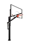 Goalrilla FT72 Basketball Hoop with Tempered Glass Backboard, Black Anodized Frame, and In-ground Anchor System, 72' Black, 72' Backboard (B3017W-1)