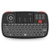(Upgrade) Rii i4 Mini Bluetooth Keyboard with Touchpad, Blacklit Portable Wireless Keyboard with 2.4G USB Dongle for Smartphones, PC, Tablet, Laptop TV Box iOS Android Windows Mac.Black