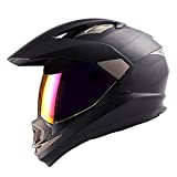 Dual Sport Helmet Motorcycle Full Face Motocross Off Road Bike Matt Black